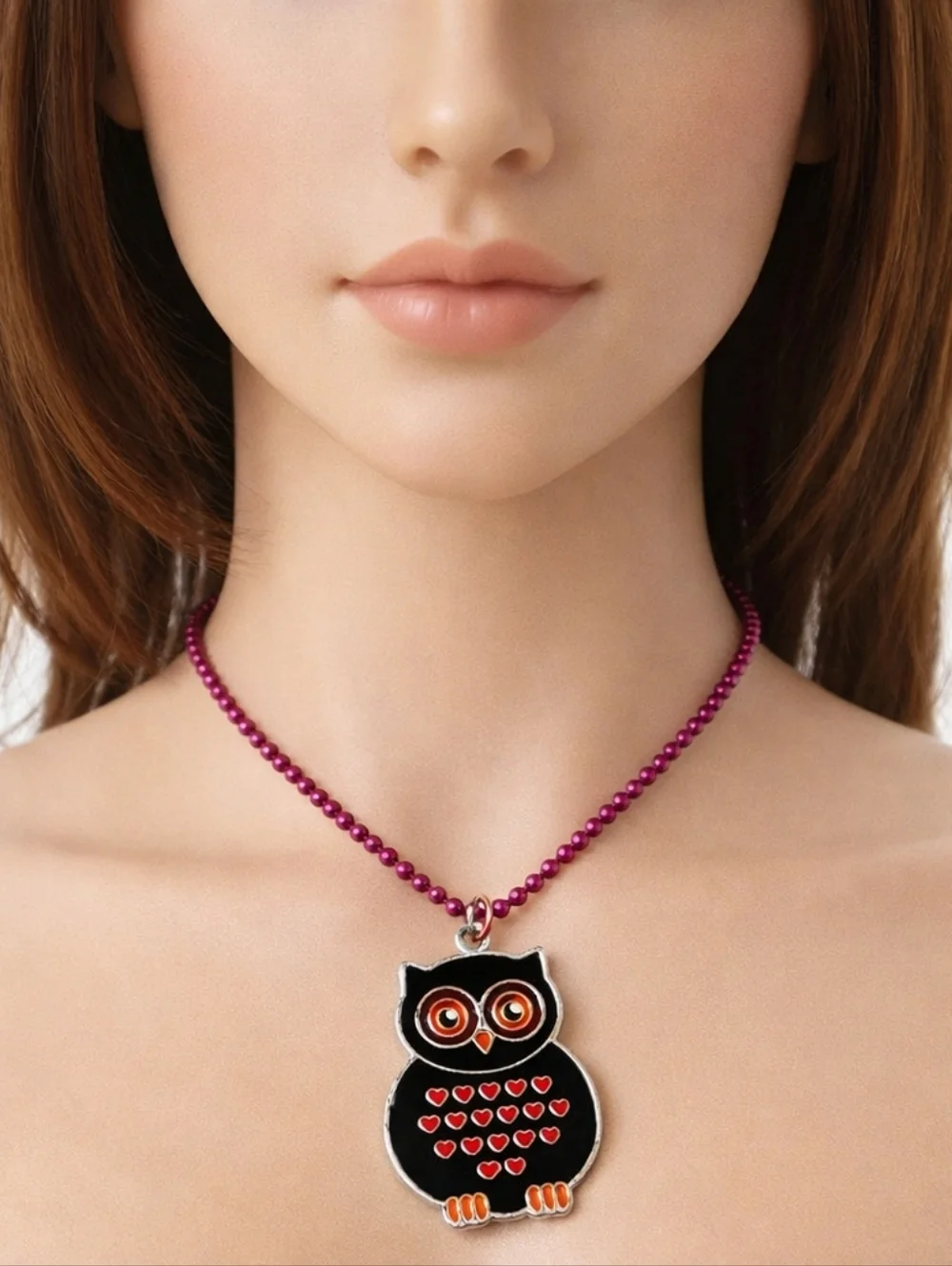 Xhilaration Pink Chain Owl Pendant Necklace - Cute & Fun Women’s Girls Jewelry